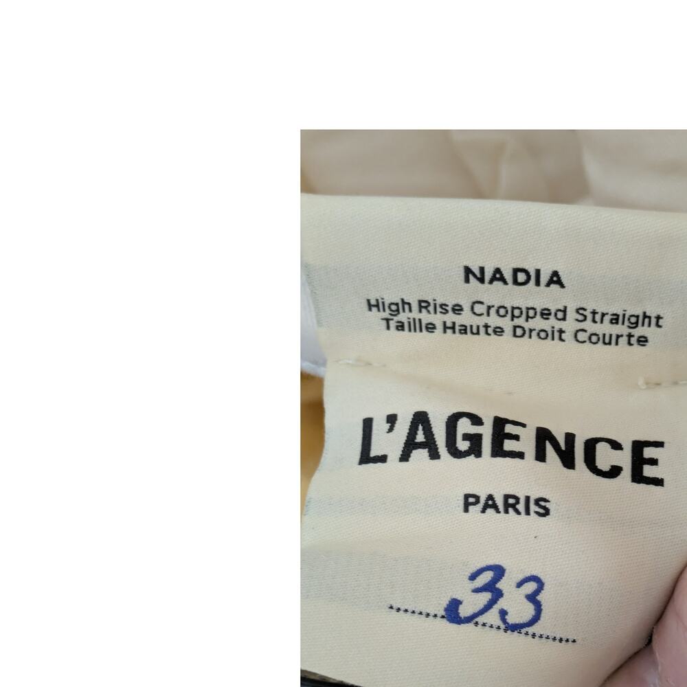 L'Agence Cream "Nadia" High Rise Cropped Straight Jean - Picture 5 of 8